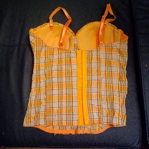 Ruffled  lightly used bustier bra top suitable for size Medium ladies